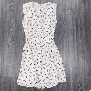 A-Line feather print dress